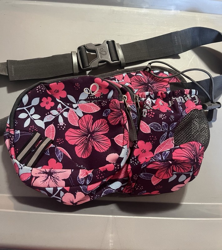 Waterfly Air Running Fanny Pack Water Bottle Pouch 2 Zip Pockets
