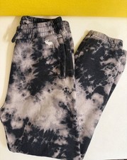 Abercrombie Kids Boys 11/12 Essential Icon Joggers Sweatpants Black Dye Effect