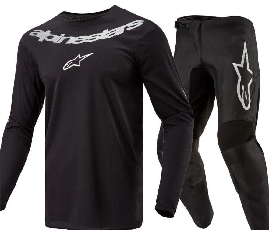 Alpinestars Fluid Graphite Motocross Kit Combo- Black