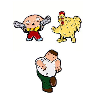 Stewie Peter Griffin Ernie The Giant Chicken Anstecknadel Pin Family Guy 3er Set