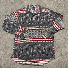 Vintage 90s Wrangler X-Long Tails Shirt Size 16-34 M Navajo Aztec Pearl Snap