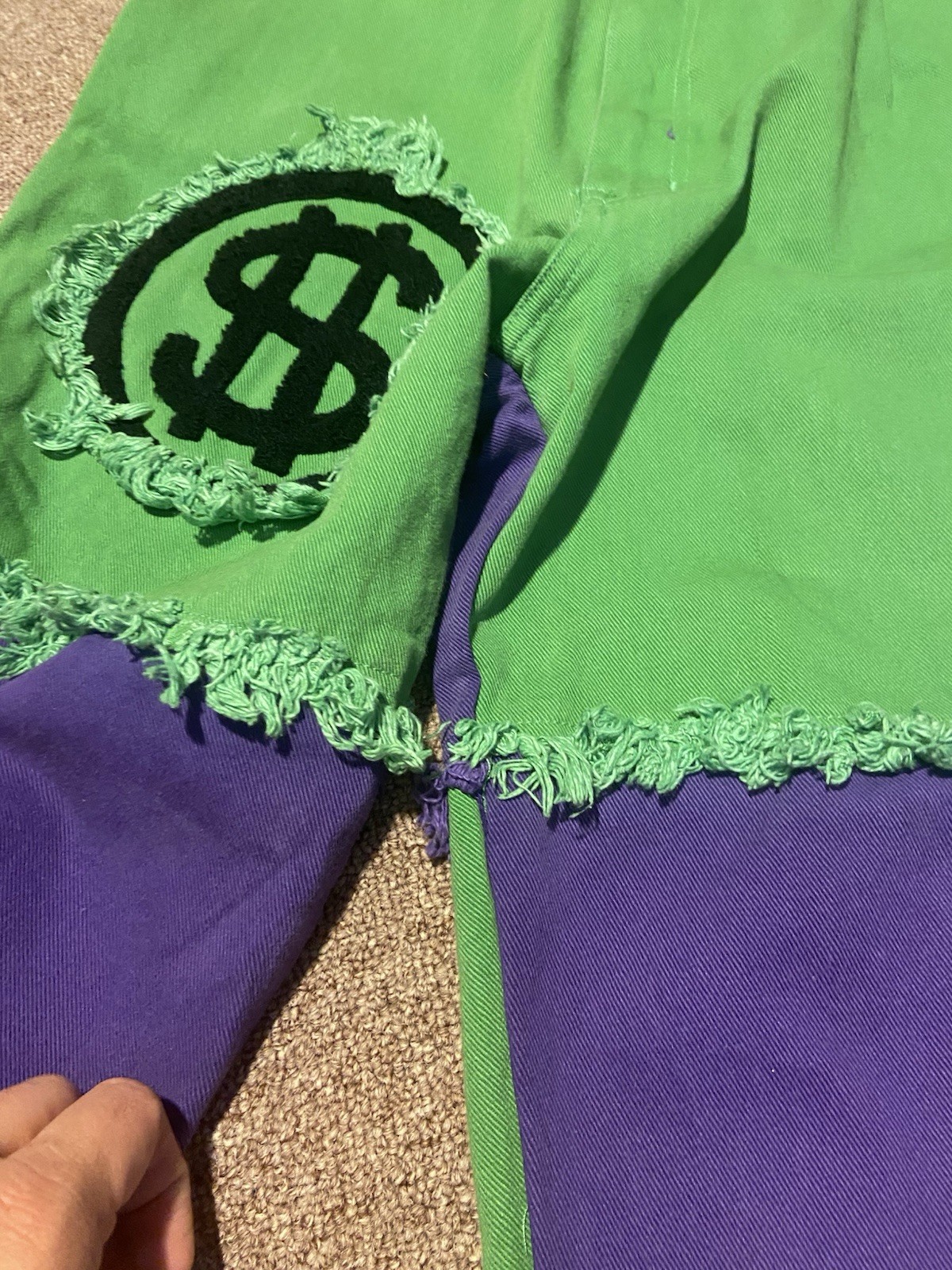 Vintage 1990s Anti-basic Dollar Sign Patch Green … - image 5