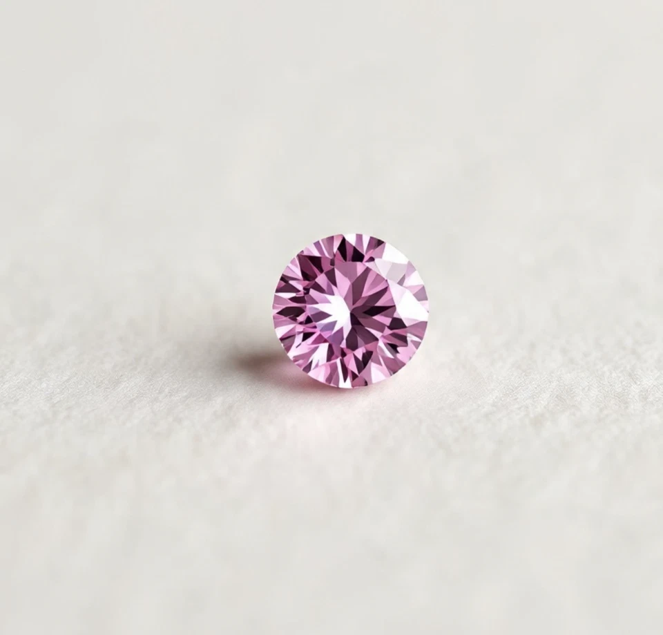 1 CT Natural Round Cut Pink Diamond – VVS1 Clarity, D Color, 6.50mm, Certified. - Image 2 of 4