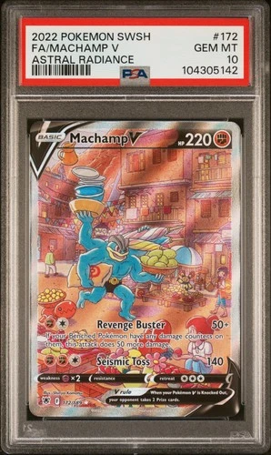 Machamp V 172/189 Astral Radiance Pokemon PSA 10 \*142