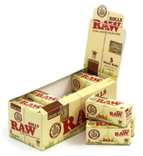 RAW Natural King Size ORGANIC Rolling paper ROLLS - 1 box - 12 x 3m papers