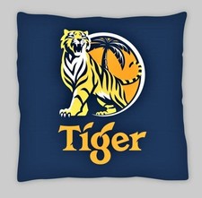 Tiger beer Cushion Cover  18” x18'' Linen weave  MANCAVE PUB BOOZE lager