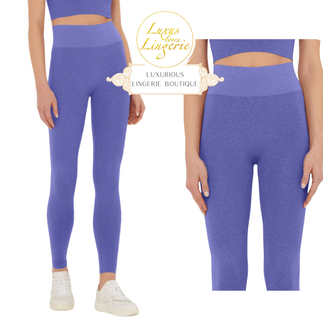 Shiny Leggings By Wolford S Small Ultra Violet Light Aquamarine Glitter Pants