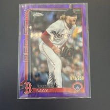 Dustin May 2025 Topps Chrome Update Purple Refractor /250 #USC80 Boston Red Sox