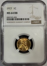 1927 Lincoln Cent MS64RB NGC, (12582)