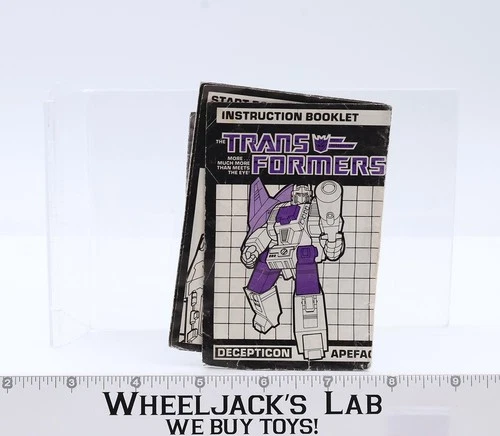 Apeface Action Figure Instruction Manual Booklet 1987 Hasbro G1 Transformers