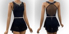 Ice Figure Skating Dress Elasticity Competition Skating Jeweled black