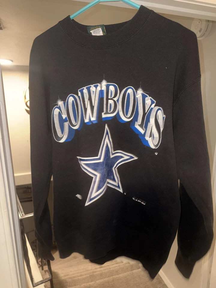 Suéter de Colección 1994 Dallas Cowboys Cuello Redondo, Mediano Nuez moscada, Equipo de Ciudad Natal Foto 2 de 4