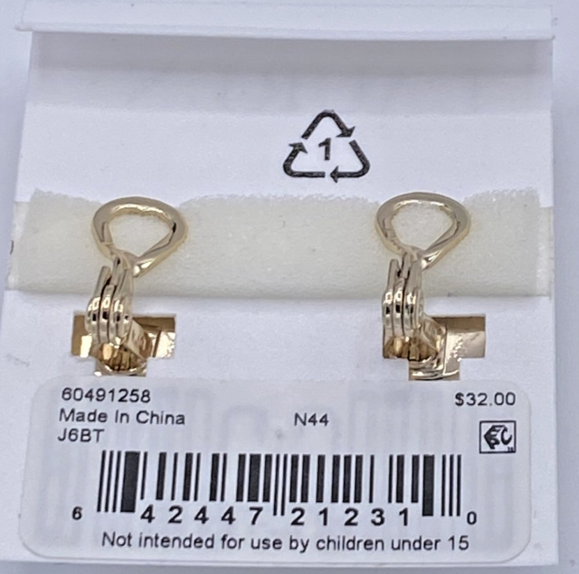 Lauren Ralph Lauren Two Tone Sphere Huggie Earrings, .75" Diameter NEW $32.00