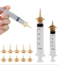 10PCS Pet Feeding Nipple-Contains 3 Syringes S/M Size for Newborn Kittens Dogs