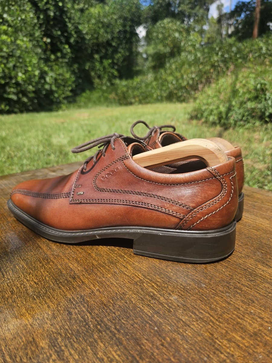 ECCO Melbourne Dark Brown Leather Lace Up Derby Split Toe  display picture 1