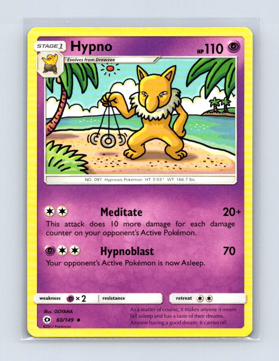 Hypno 60/149 Uncommon SM Base Set Pokemon Lightly Played