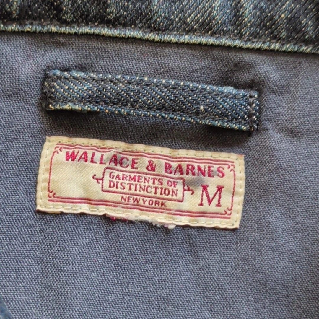Wallace & Barnes Jacket Mens Medium Blue Denim Bomber Full Zip Lined Workwear - product detail image 6
