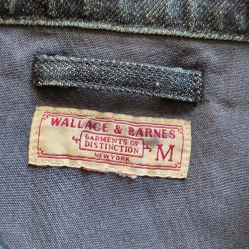 Wallace & Barnes Jacket Mens Medium Blue Denim Bomber Full Zip Lined Workwear image 6