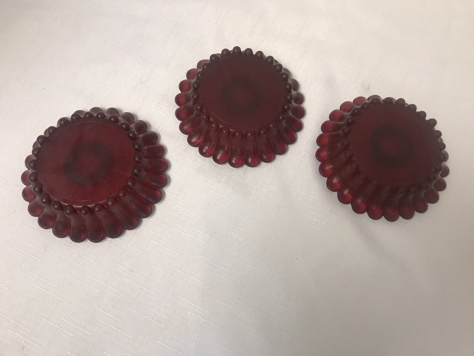 Set Of 3 Red  Candle Holders  Homco Home Interior