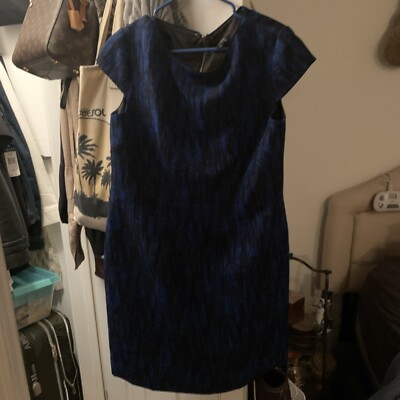 tahari arthur s levine blue dress TAHARI Arthur S Levine Dress Size 6 Sheath Dress Blue Textured NWT