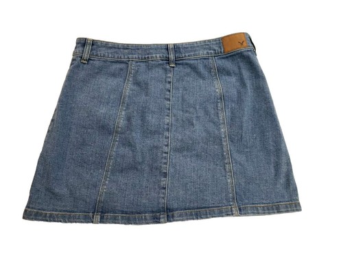 American Eagle - Womens Stretch Button Up Blue Denim Jean Skirt - Size 12 - Picture 9 of 9