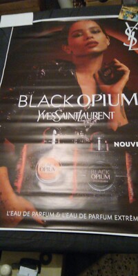 Parfum Poster 120X170 BLACK OPIUM 2 Flakons EDP und EDP EXTREME von YSL