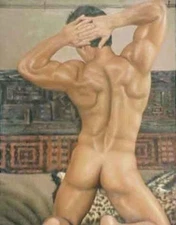 Art oil painting strg nudes man portrait hand painted on canvas