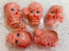 5 Doll Face Head w/Neck Hands w/Wrist Lot - 2.5 Inch Tall - In Orig. Pkgs