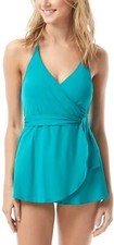 Vince Camuto 281407 Women's Standard Halter V-Neck ONE Piece Swimdress, Size 8