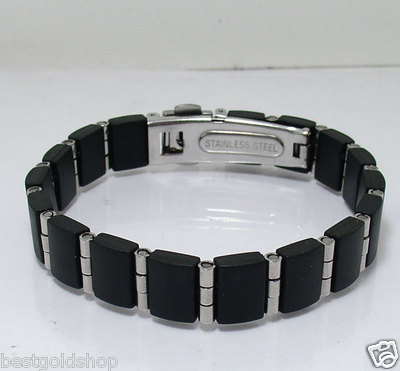 8'' Mens Flexible Panther Link Chain Style Bracelet Snap Closure Stainless Steel 