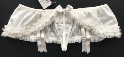 La Senza G-string Thong with Suspender Skirt UK 8 Ivory BRIDAL BNWT - Picture 2 of 3