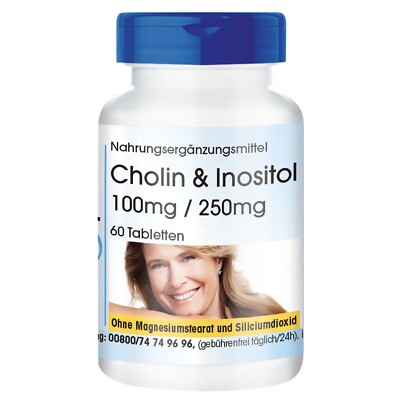Cholin und Inositol - 60 Tabletten, 100 mg / 250 mg, für 2 Monate | fair & pure