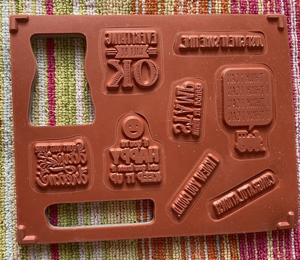 Stampin Up Wooden Backed Greetings Stamp Set, Some Brand New And Need Mounting - Image 3 of 4