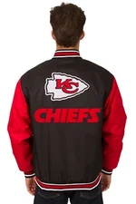 NFL Kansas City Chiefs JH Design Poly Twill Jacket  Patches JH Design Black Red