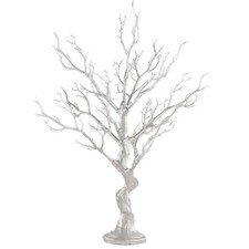 9004-Silver Silky Silk Metallic Silver Manzanita Centerpiece Tree Wedding Decor