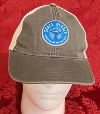Space Needle Seattle Washington Trucker Cap Patch Snapback Mesh Hat Gray  White