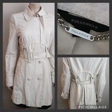 Full Circle **linen** Blend Mac Trench Coat Funky Chic Uk M 10 -12
