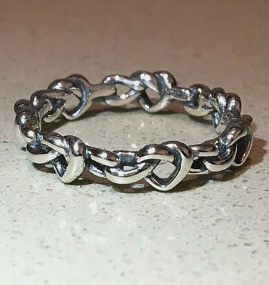 PANDORA KNOTTED HEART RING 198018, S925 