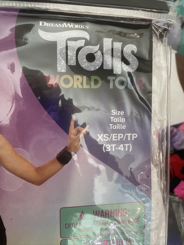 TROLLS World Tour Rocker BARB Child Costume Girls XS-3-4Dreamworks Disguise - Picture 2 of 3