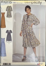 Womens/Misses Pullover Dresses Sewing Pattern/Simplicity R10115/SZ 4-12/UNCUT FF