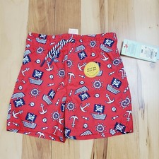 Cat And Jack Boys Swim Trunks Sz 18M Nautical Easy On Easy Off Drawstring UPF 50