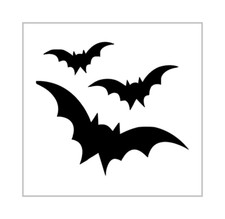 3 Flying Bats Stencil 4 Inch Halloween Holiday Miniature Design Sheet MIN110