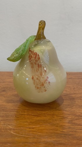 Blown glass Pear paperweight fruit | Paperweight ornament fruit I Glass pear