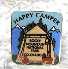 Rocky Mountain National Park Pin Colorado Happy Camper Souvenir Flair