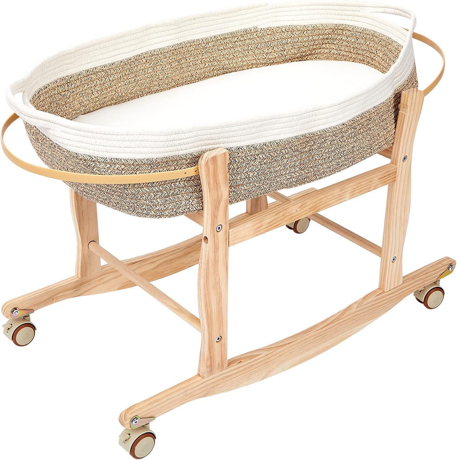 Moses Basket Stand Rocking Moses Basket Rocker Stand Adjustable Wooden Bassinet