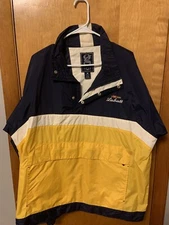 Labatt Blue Jacket Vintage Gear Mock Neck Blue And Yellow Jacket Size L (FitsXL)