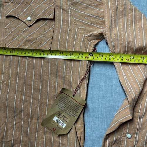 NWT True Religion Western Pearl Snap Plaid Cowboy Shirt Men Size 3XL - Picture 16 of 19