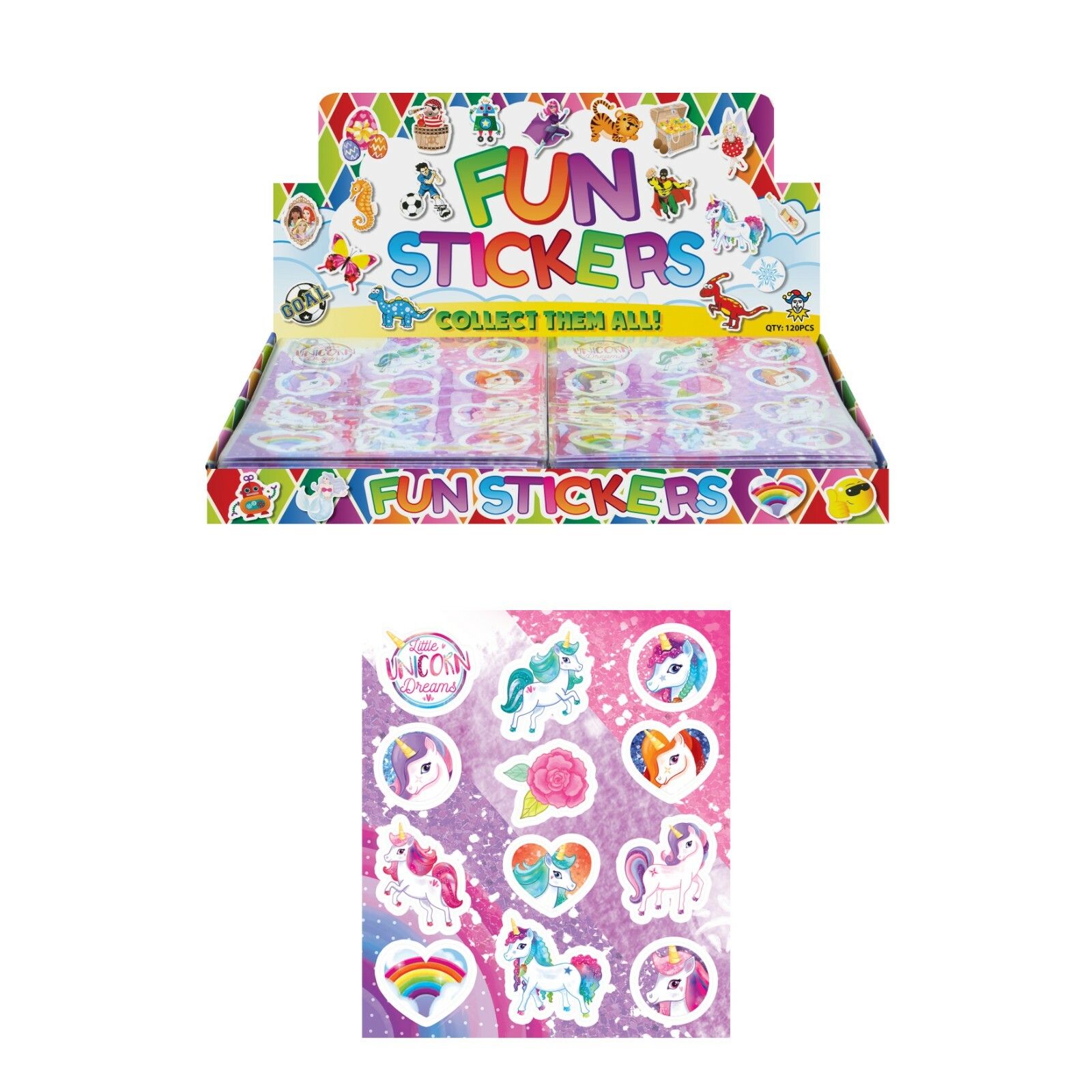 Unicorn Stickers Ideal Birthday Party Bag Fillers Kids Children Packs of 12-48
