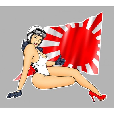  JAPANESE Marine Right Pin Up Right Laminated Vinyl Sticker