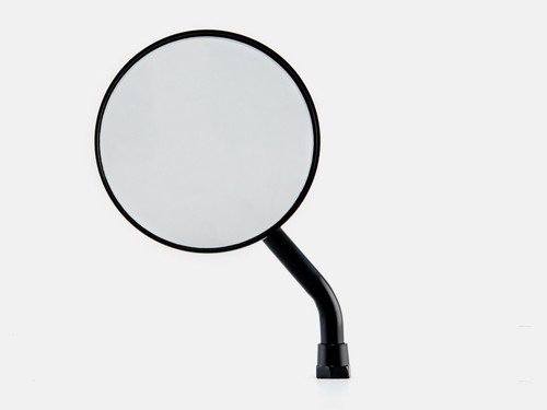 Mirror, 3.5" Round, Black, Left, Short Arm, Cafe Racer, Bobber, Chopper, Custom - Picture 5 of 11